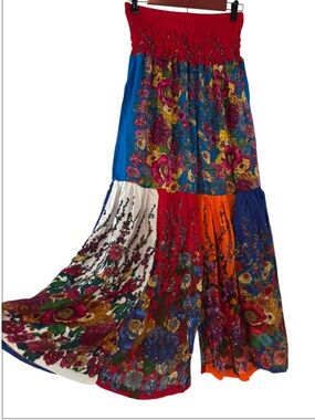 Kathmandu Tiered Patchwork Wide Leg Pants NWOT